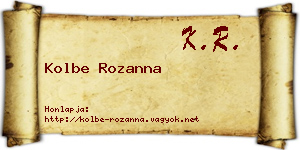 Kolbe Rozanna névjegykártya